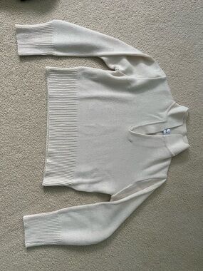 Cream Knit polo Sweater